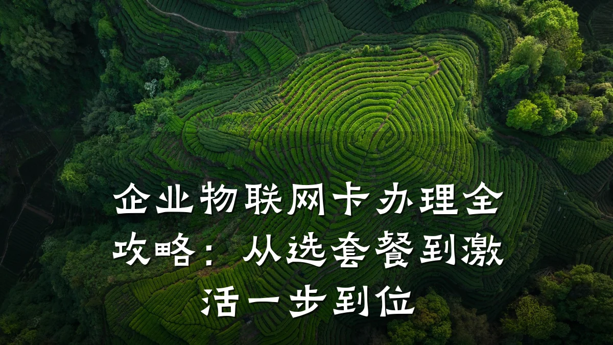 企业物联网卡办理全攻略：从选套餐到激活一步到位