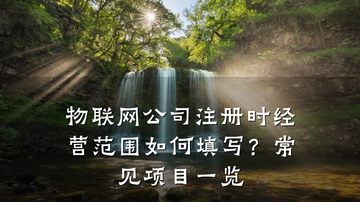 物联网公司注册时经营范围如何填写?常见项目一览