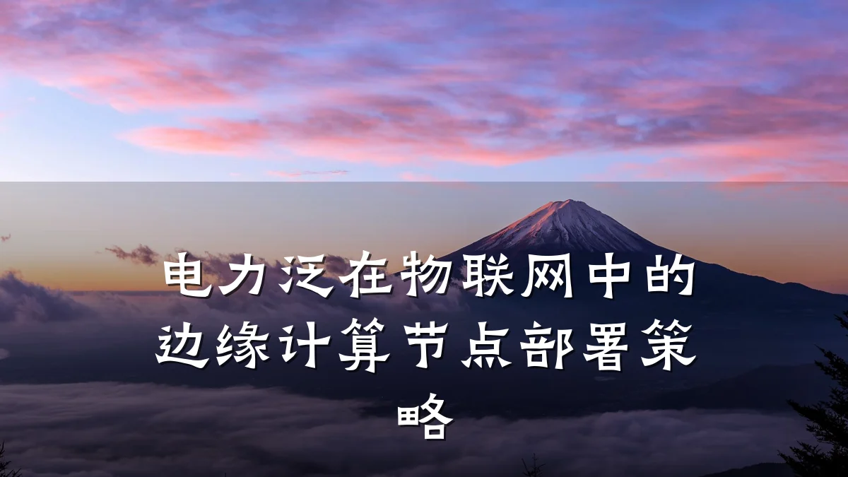 电力泛在物联网中的边缘计算节点部署策略