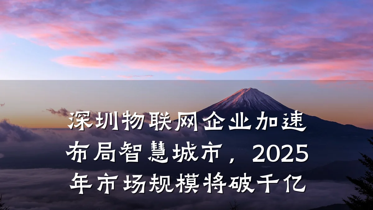 深圳物联网企业加速布局智慧城市，2025年市场规模将破千亿
