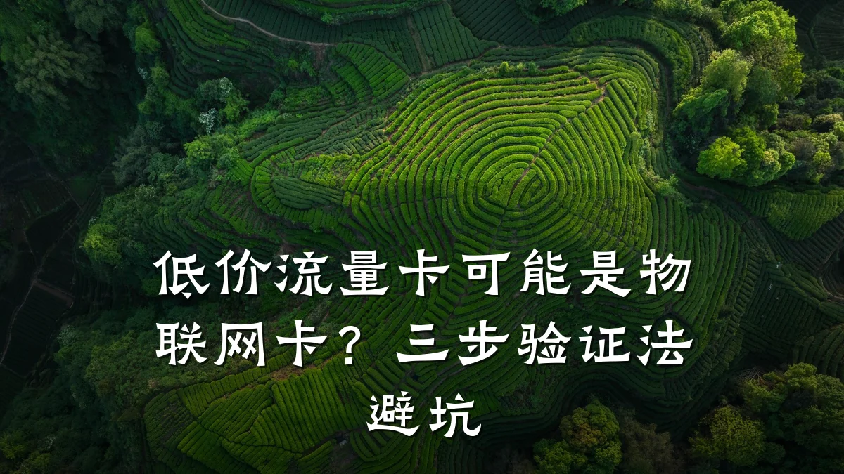 低价流量卡可能是物联网卡?三步验证法避坑