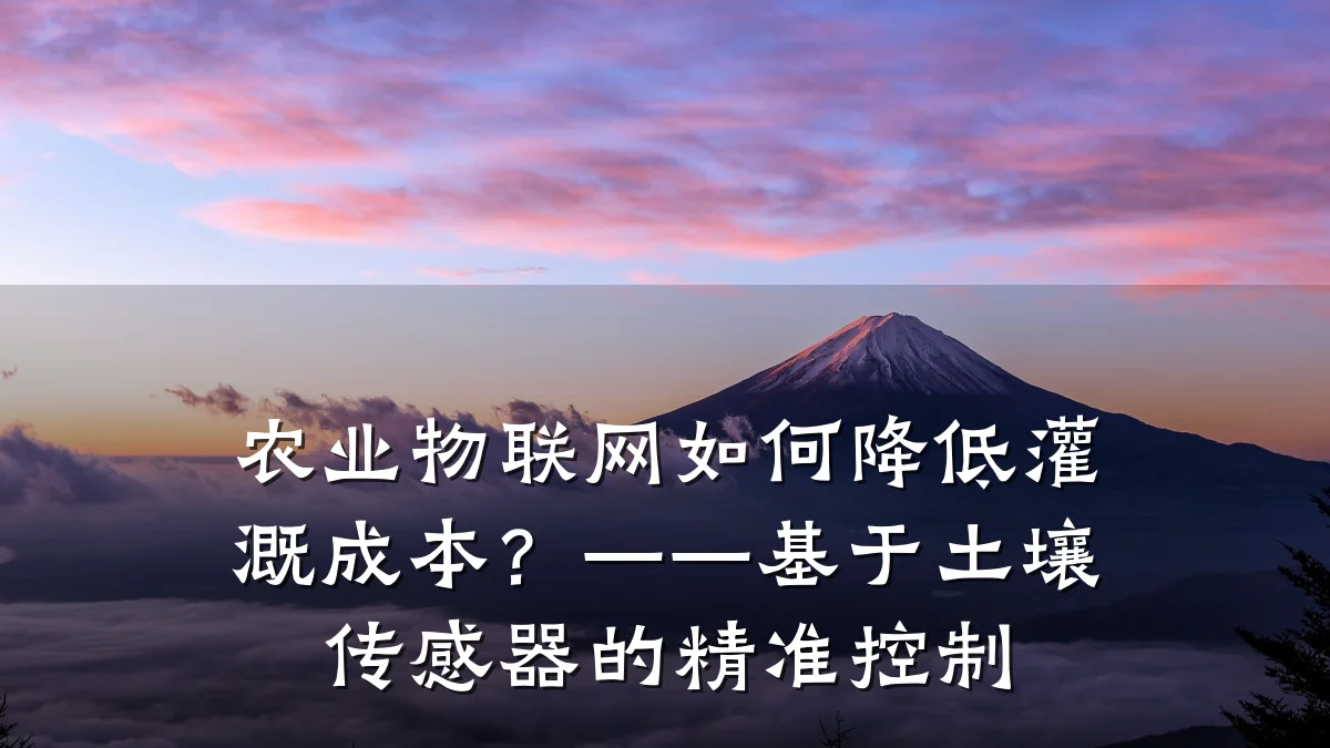 农业物联网如何降低灌溉成本？——基于土壤传感器的精准控制