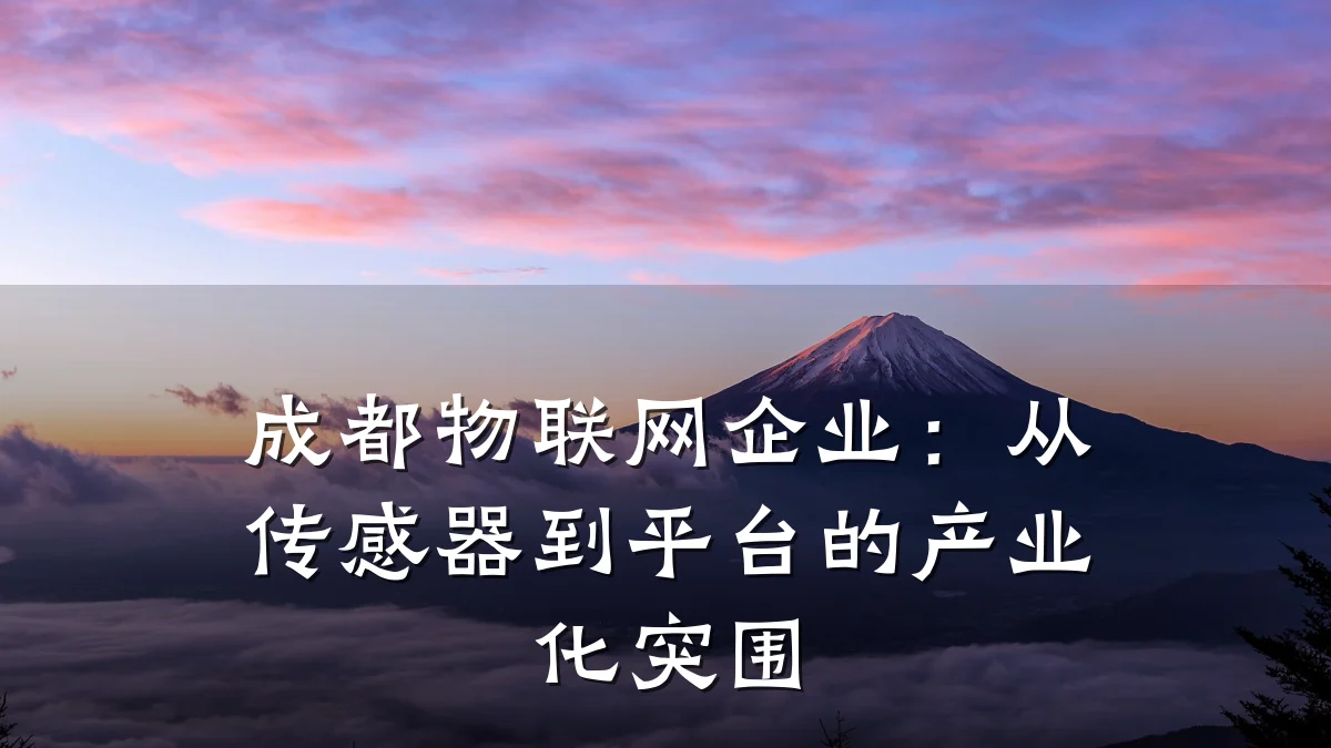 成都物联网企业：从传感器到平台的产业化突围
