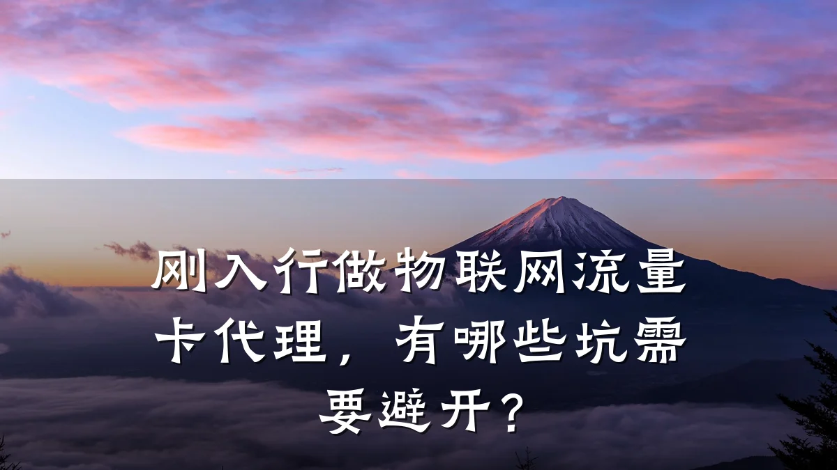 刚入行做物联网流量卡代理，有哪些坑需要避开？