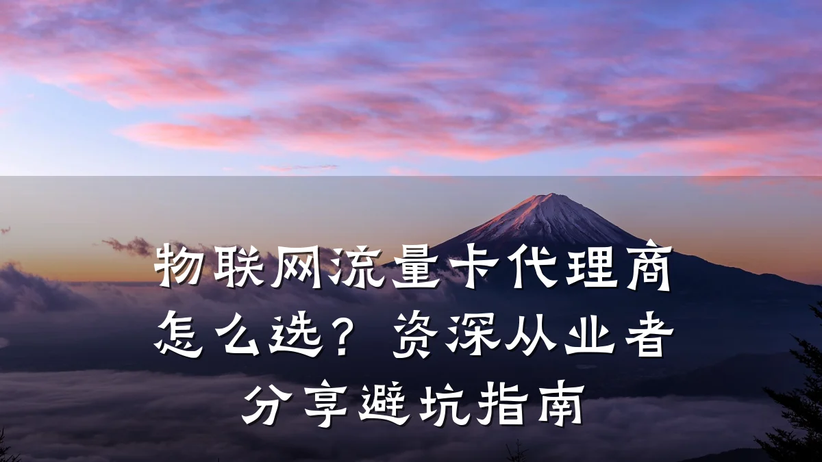 物联网流量卡代理商怎么选？资深从业者分享避坑指南