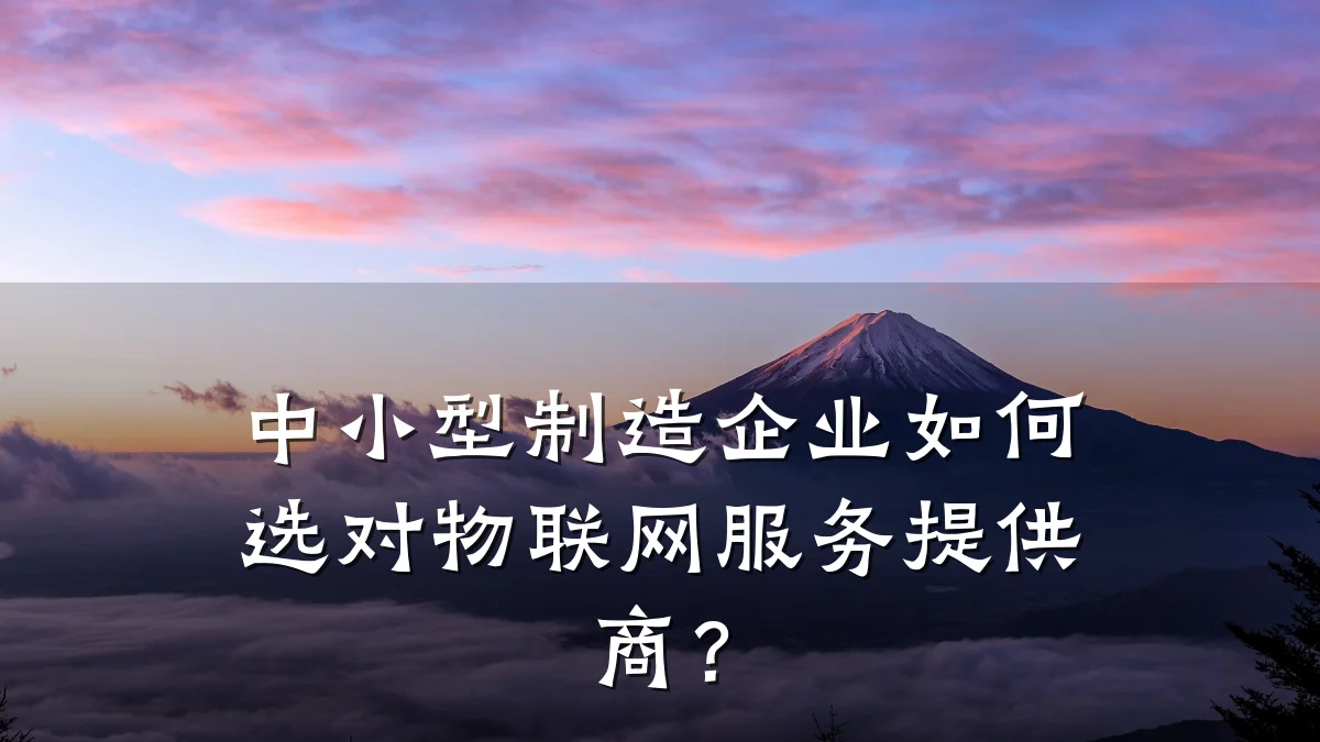 中小型制造企业如何选对物联网服务提供商？