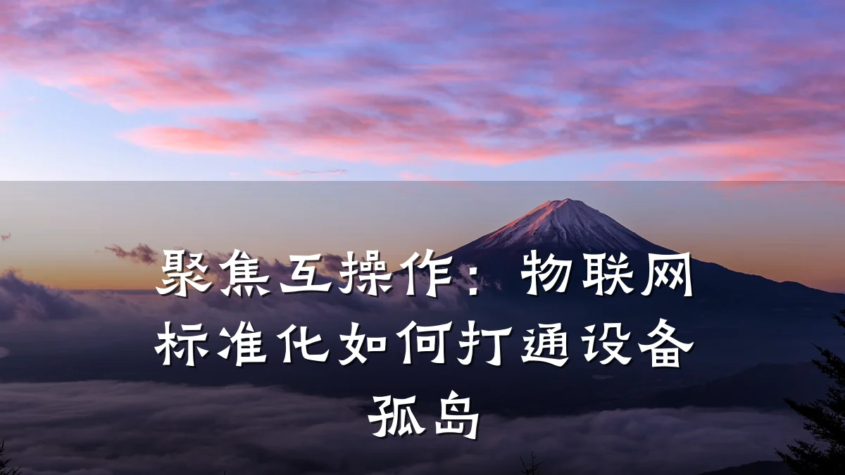 聚焦互操作:物联网标准化如何打通设备孤岛