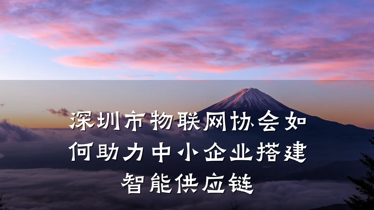 深圳市物联网协会如何助力中小企业搭建智能供应链