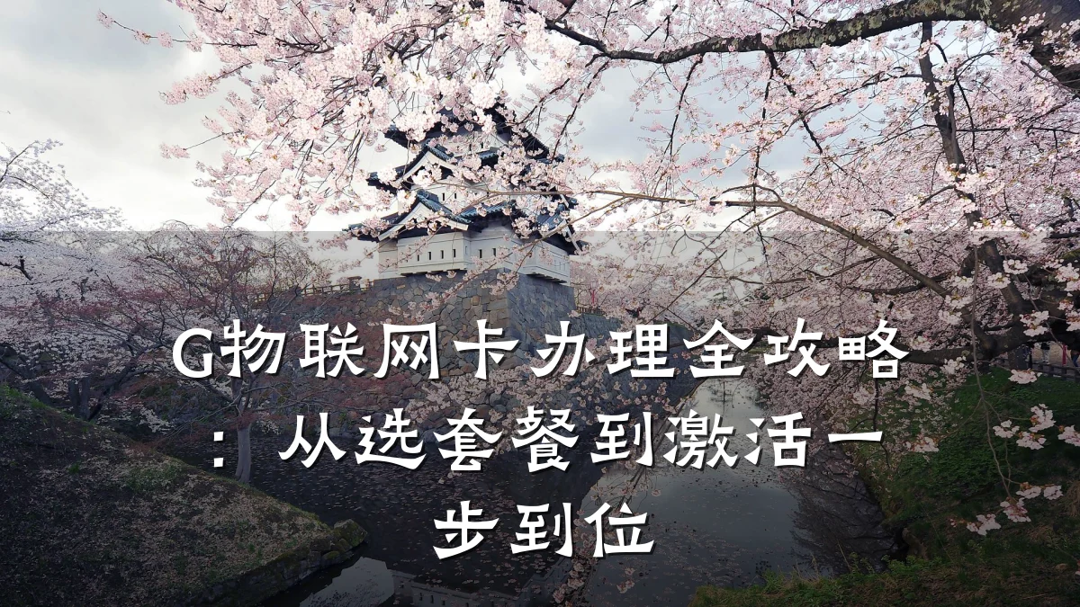 G物联网卡办理全攻略:从选套餐到激活一步到位